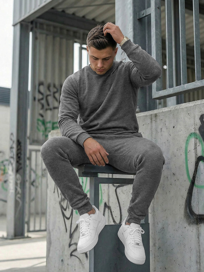 Vīriešu treniņtērps grafīta OZONEE JS/68C10380/5Z