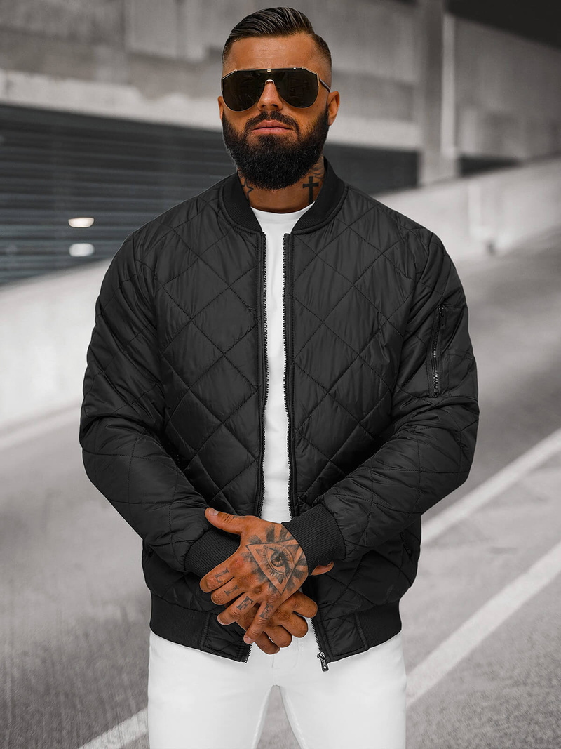 Vīriešu virsjaka melna OZONEE JS/MY01Z