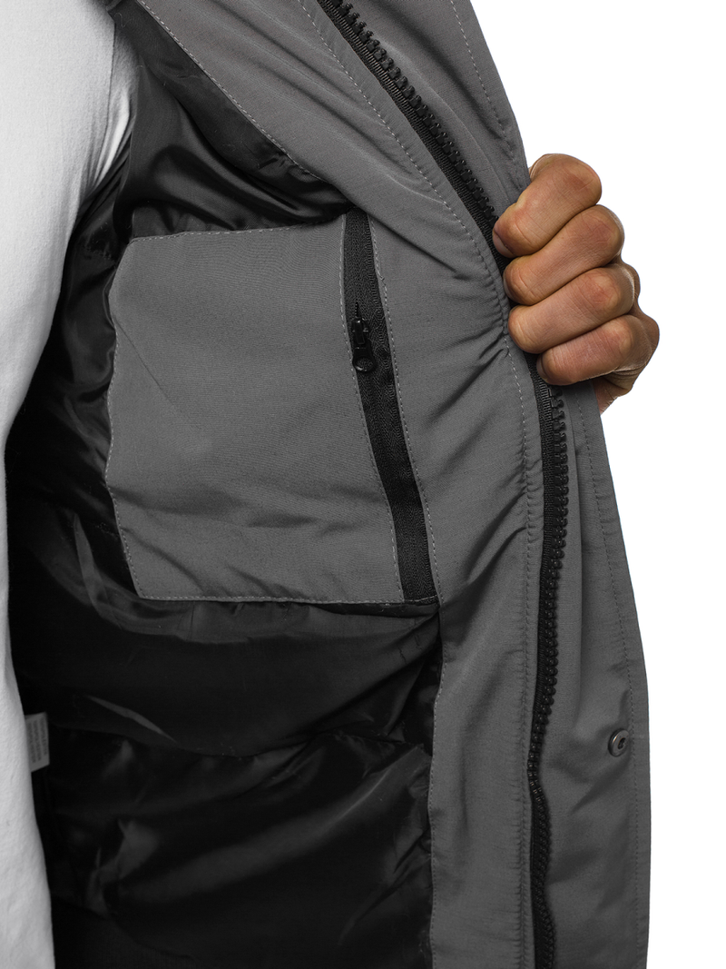 Vīriešu virsjaka pelēka OZONEE JS/2019005