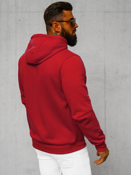 Vīriešu džemperis ar kapuci tumši-sarkans OZONEE JS/2008Z