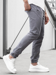 Vīriešu chino jogger bikses pelēkas OZONEE JB/JP1145/14