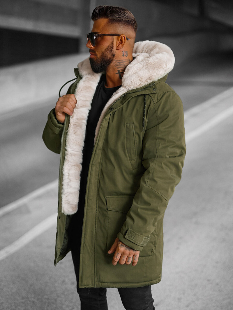 Vīriešu parka zaļa OZONEE JS/5M120/136Z