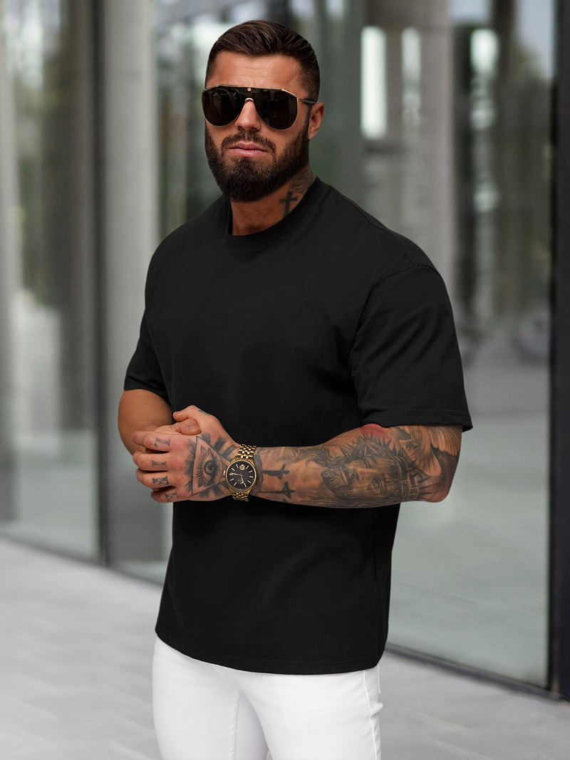 Vīriešu t-krekls melns OZONEE JS/67T1298/3