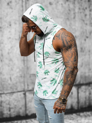 Vīriešu T-krekls bez piedurknēm balts-zaļš OZONEE O/BL306Z