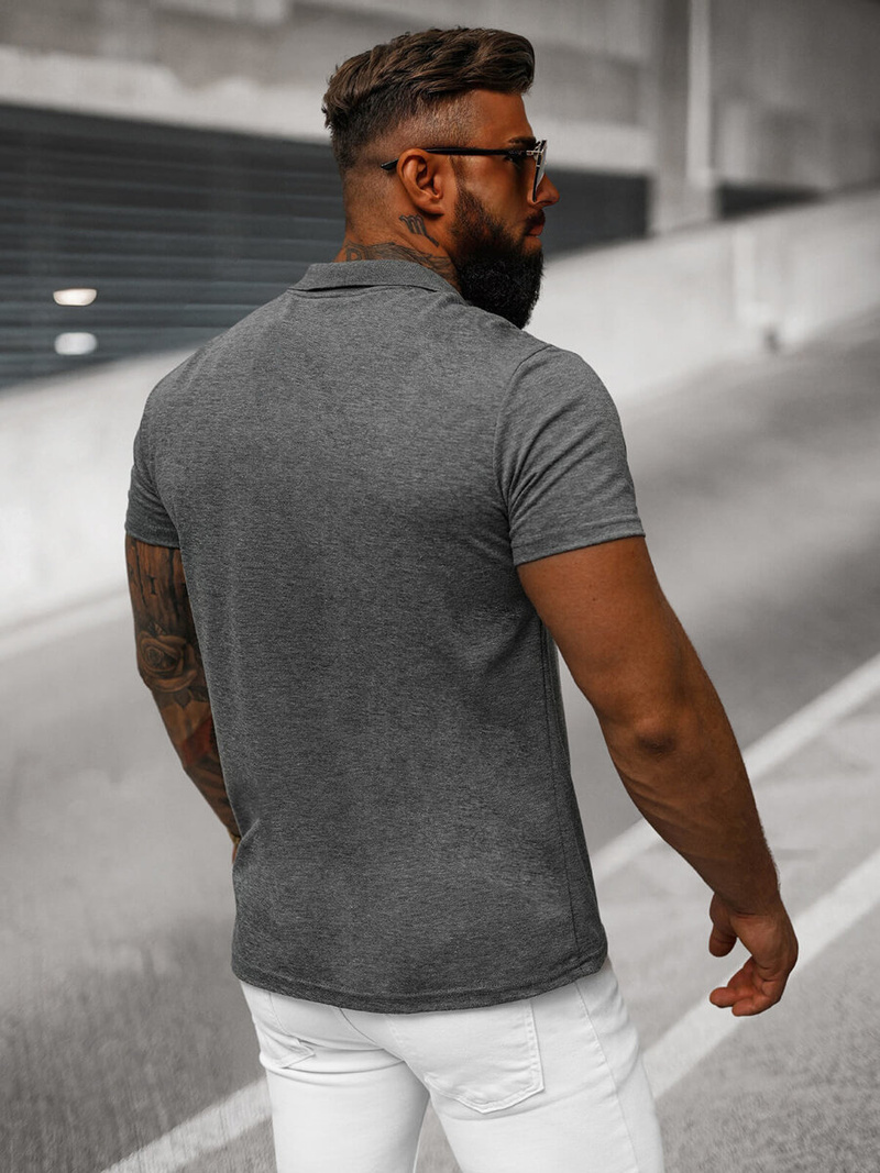 Vīriešu polo krekls grafīta OZONEE JS/8T80/5Z