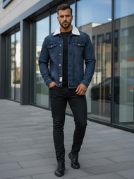 Vīriešu džinsu jaka šerpa tumši zila OZONEE NB/MJ517BSZ