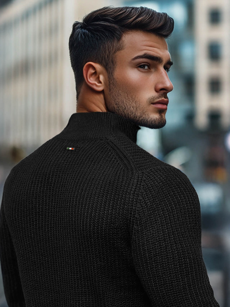 Vīriešu svīteris melns OZONEE NB/MM6020/4Z