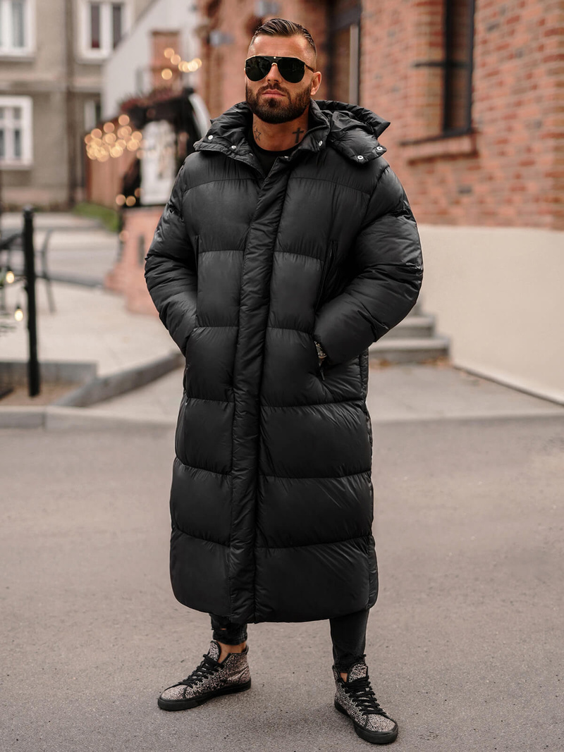 Vīriešu ziemas virsjaka melna OZONEE O/M3202Z