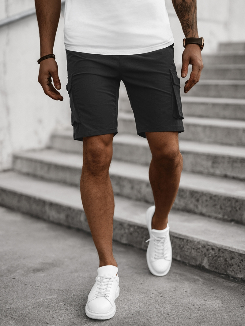 Vīriešu chino šorti melni OZONEE T/DC469