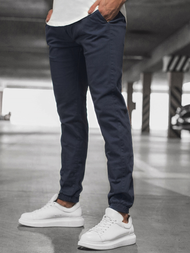 Vīriešu chino jogger bikses ļoti tumši zilas OZONEE JB/JP1145/9