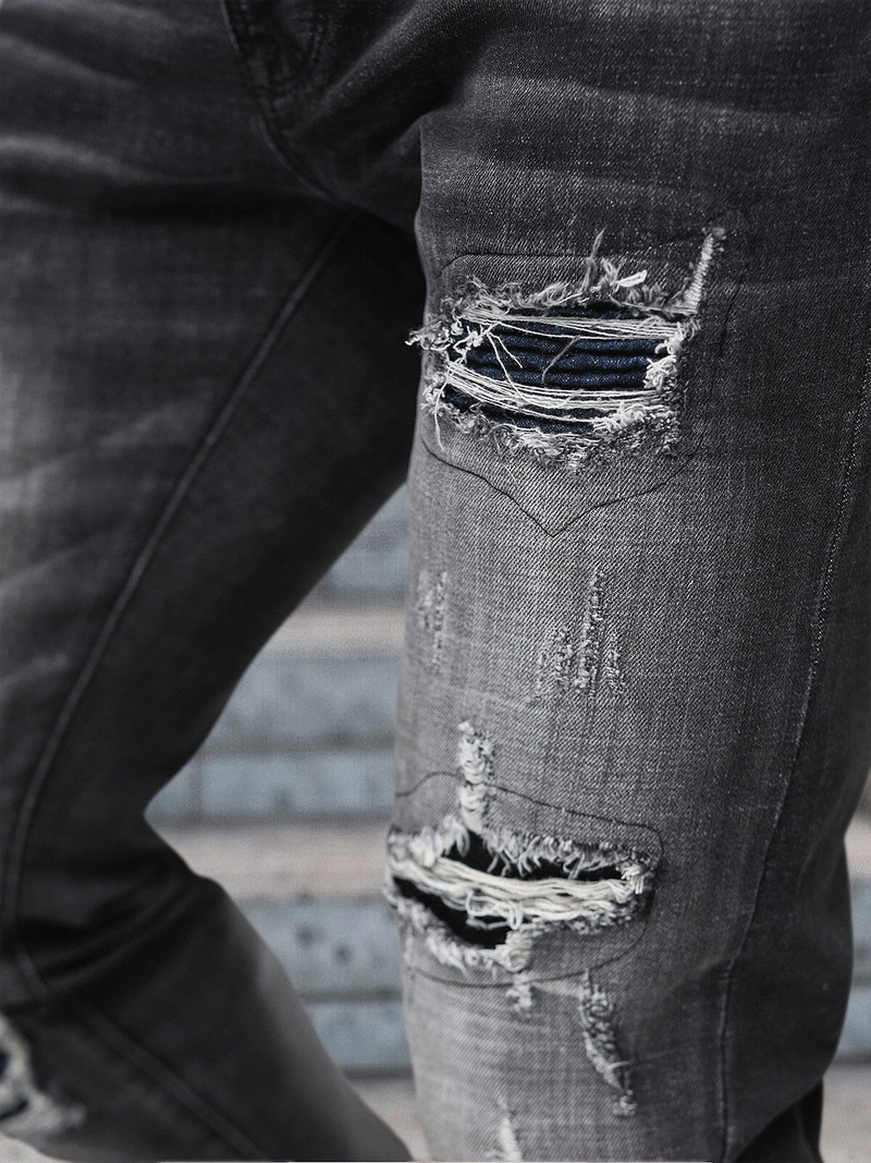 Vīriešu džinsi debesu melni OZONEE NB/MP0075N