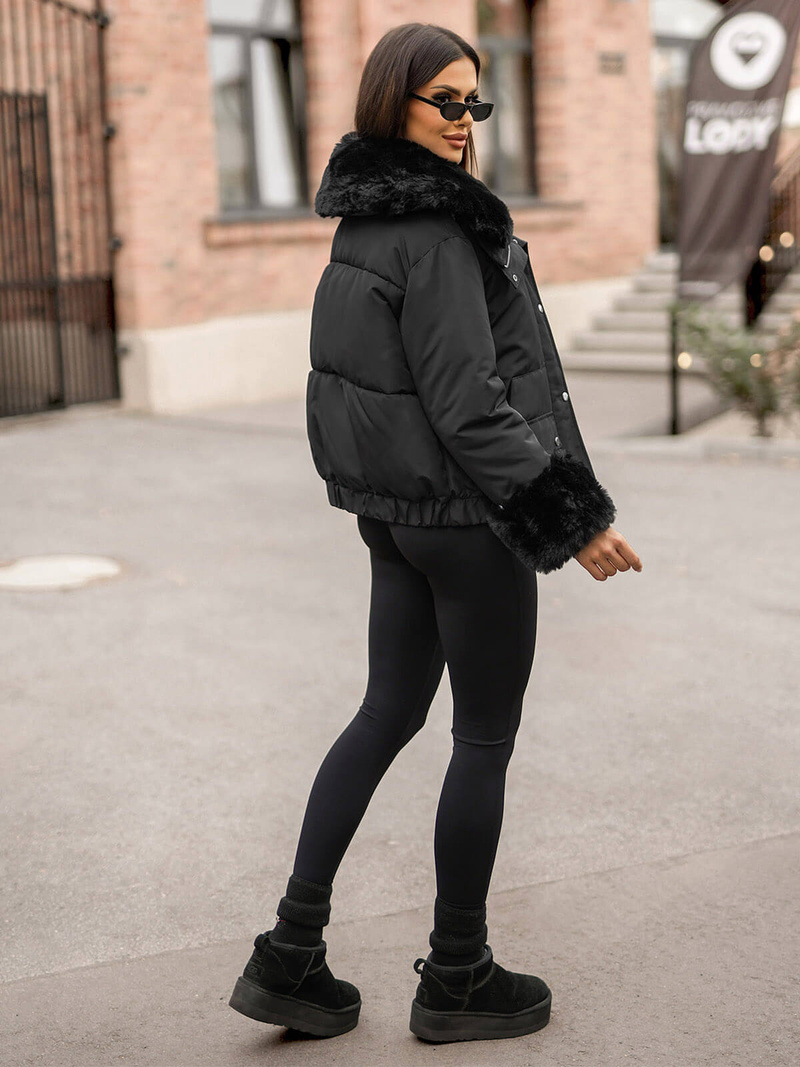 Sieviešu ziemas jaka melna OZONEE O/H833