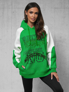 Džemperis ar kapuci zaļa OZONEE O/SWE23037Z