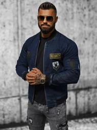 Vīriešu džinsu jaka tumši zila OZONEE NB/MJ509BZ