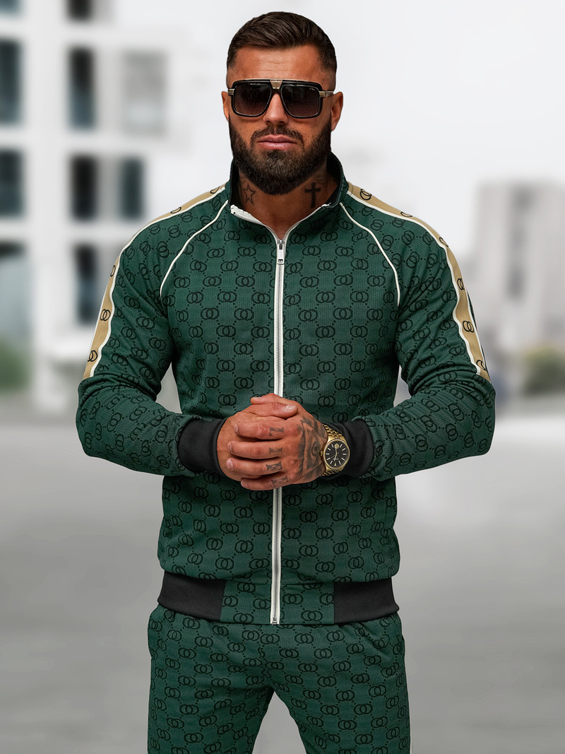 Vīriešu treniņtērps zaļš OZONEE O/FF5110AB