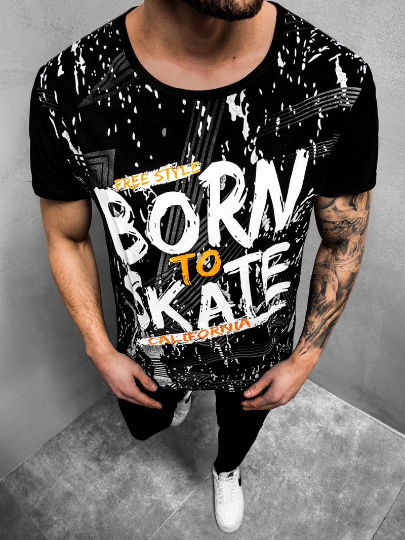 Vīriešu T-krekls melns OZONEE JS/KS1989Z