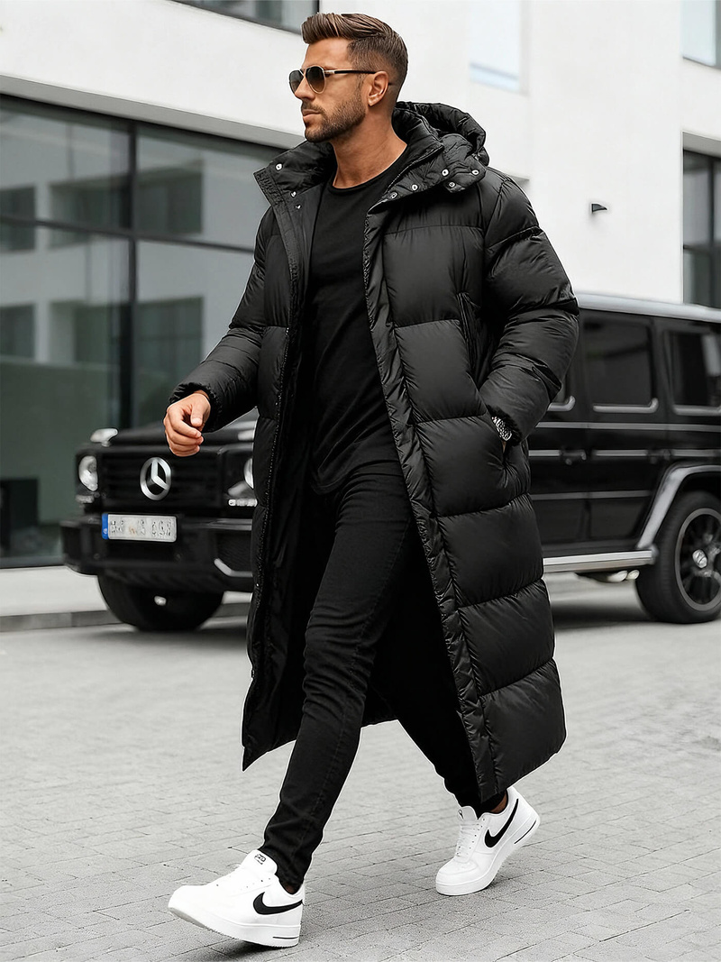 Vīriešu ziemas virsjaka melna OZONEE O/M3202Z