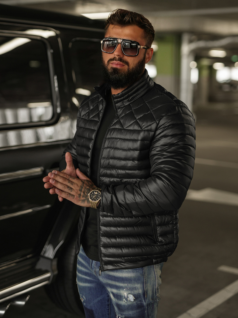 Vīriešu jaka melna OZONEE JS/16M9328/392BZ