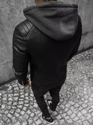 Vīriešu ādas virsjaka melna OZONEE JS/11Z8012