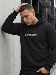 Vīriešu džemperis ar kapuci melna OZONEE JS/21B1901/3