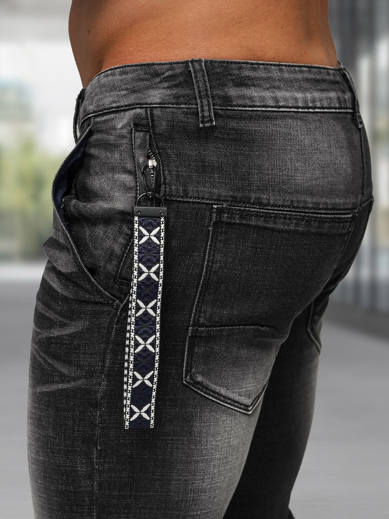 Vīriešu džinsi debesu melni OZONEE NB/MP0091N