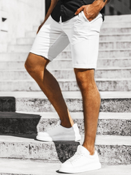 Vīriešu chino šorti balti OZONEE DJ/1001