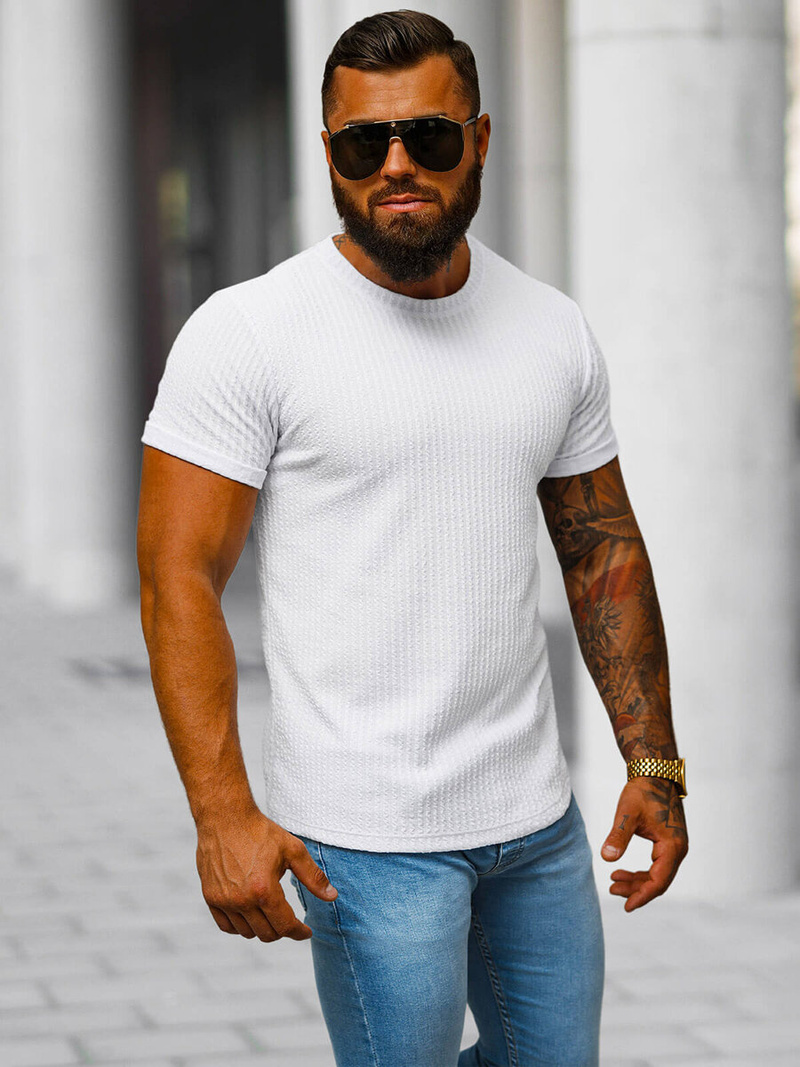 Vīriešu t-krekls balts OZONEE O/7766T