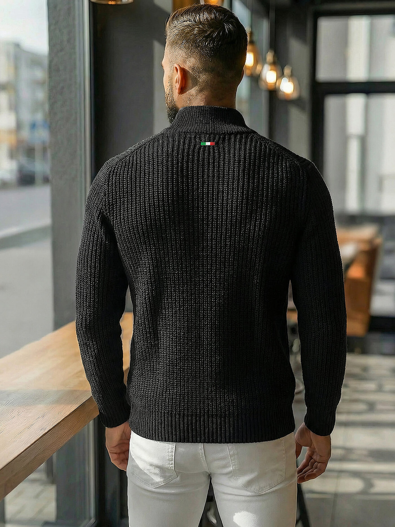 Vīriešu svīteris melns OZONEE NB/MM6020/4Z