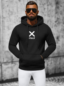 Vīriešu džemperis ar kapuci melns OZONEE NB/MF2021