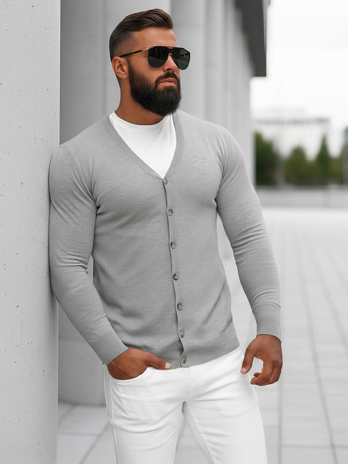 Vīriešu svīteris pelēks OZONEE NB/MM6006/2Z