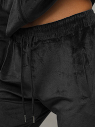 Sieviešu velūra treniņtērpa komplekts melns OZONEE JS/8C1176/3Z