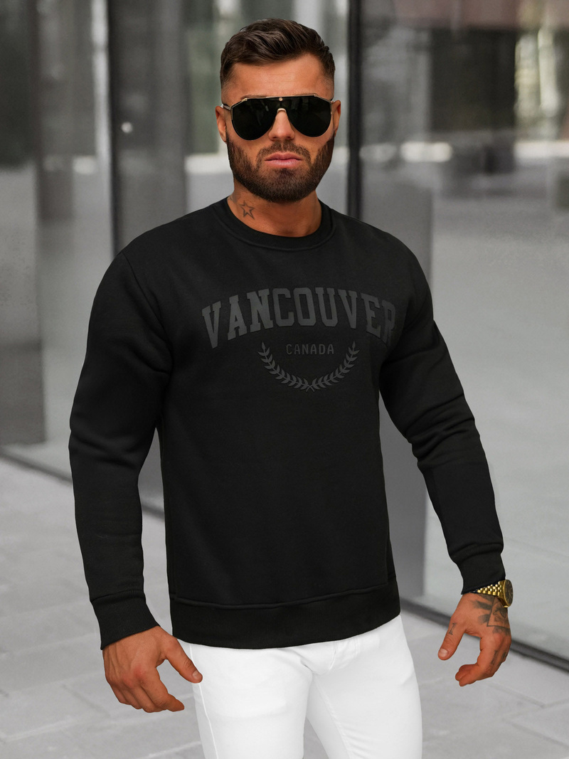 Vīriešu džemperis melns OZONEE JS/8B1363/3