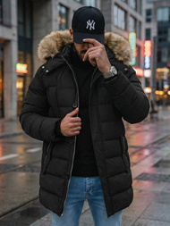 Vīriešu ziemas jaka melna OZONEE JS/5M3122/392Z