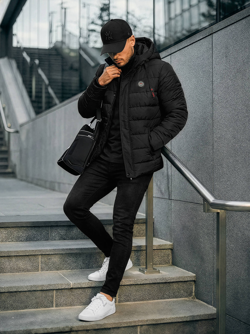 Vīriešu jaka melna OZONEE JS/31M5081/392Z