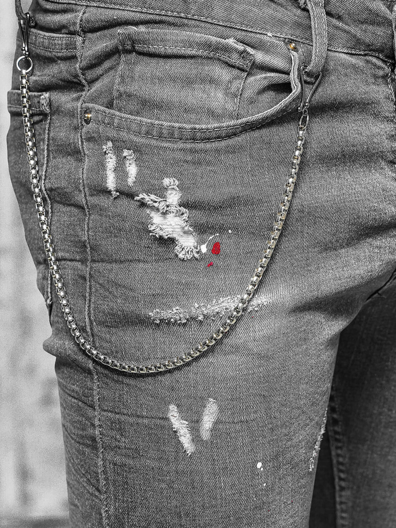 Vīriešu džinsi grafīta OZONEE O/MB459