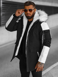 Vīriešu parka melni-balta OZONEE O/5832Z