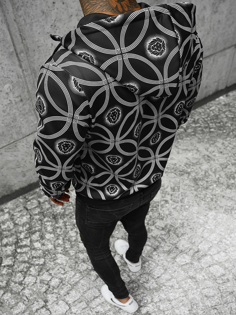 Vīriešu džemperis ar kapuci melns OZONEE JS/B8123