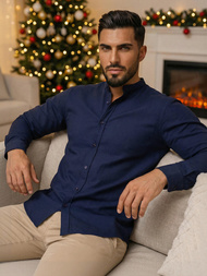 Vīriešu krekls tumši zila OZONEE O/V69Z