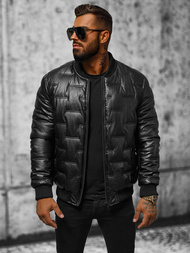 Vīriešu ādas virsjaka melna OZONEE O/11Z8099