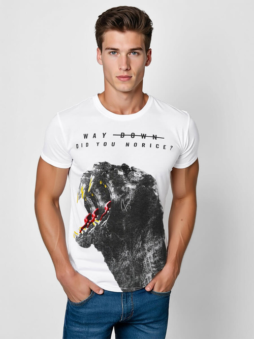 Vīriešu T-krekls balts OZONEE O/T127/1Z