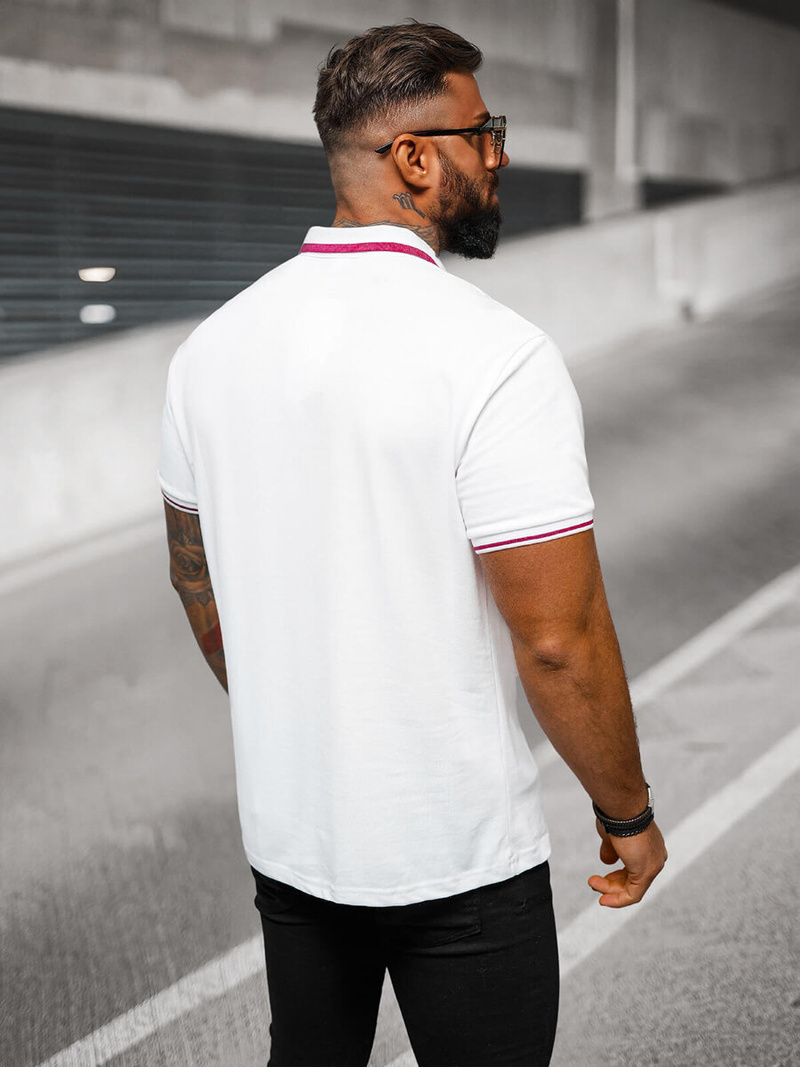 Vīriešu polo krekls balts OZONEE O/DA758