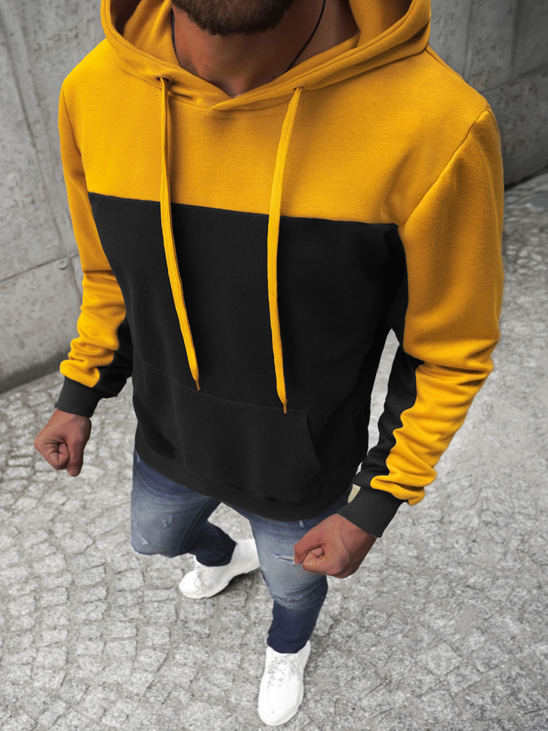 Vīriešu džemperis ar kapuci melns OZONEE JS/JZ11058