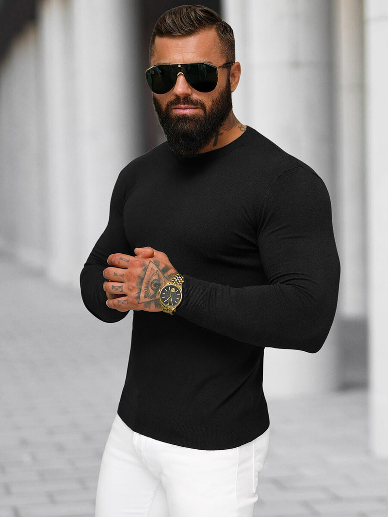 Vīriešu svīteris melns OZONEE NB/MMB602/4Z