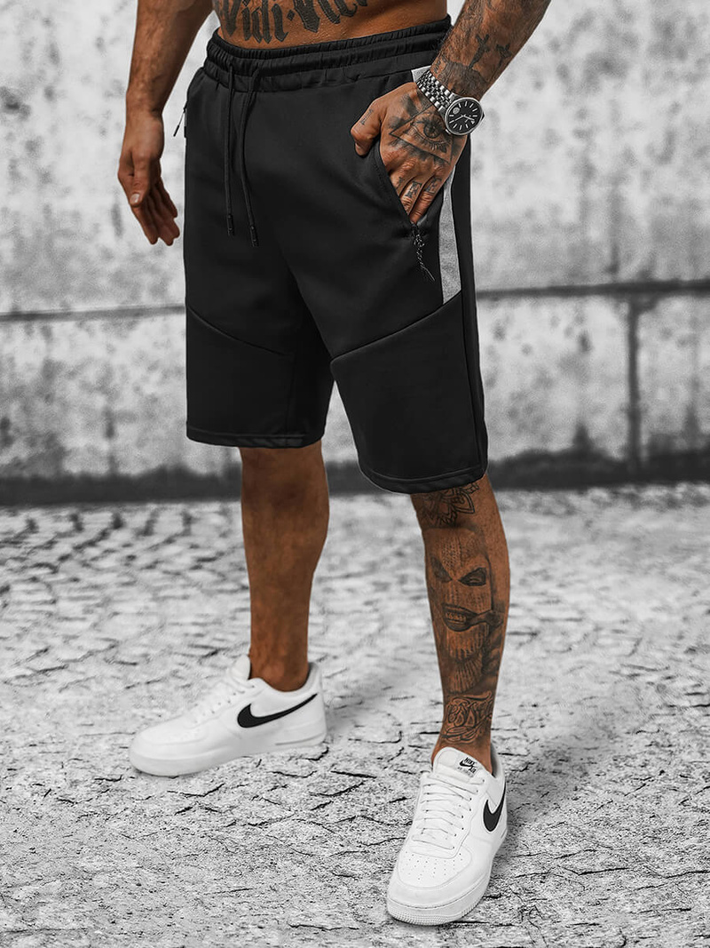 Vīriešu sporta šorti melni OZONEE JS/8K279