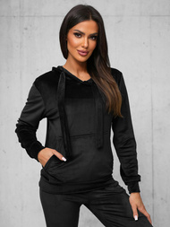 Sieviešu velūra treniņtērpa komplekts melns OZONEE JS/35C1612/3