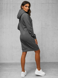 Sieviešu džemperis ar kapuci grafīta OZONEE JS/YS10005/5Z