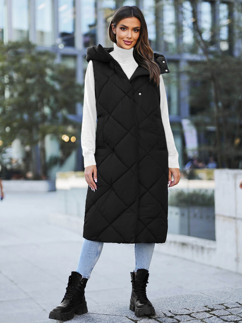 Sieviešu veste melna OZONEE JS/5M3165/392