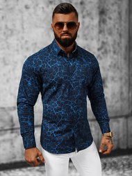 Vīriešu krekls debesu tumši zila OZONEE O/V02