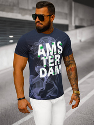 Vīriešu T-krekls Tumši Zils OZONEE O/T128/25