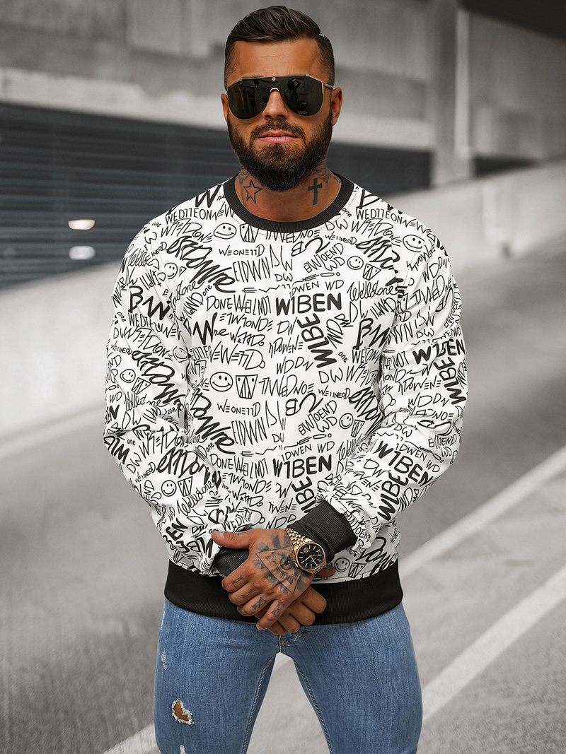 Vīriešu jaka balta OZONEE JS/8B1218/1